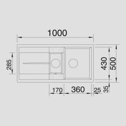 BlancoMetra6SFSilgranit™TezgahaSıfırEvye1.5GözlüGranitVolcanoGriEviye(527301) - 2