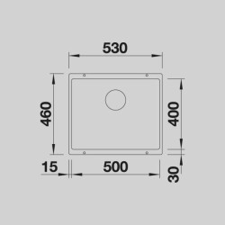 BlancoSubline500USilgranit™EvyeDamlalıksızGranitAntrasitEviye(523432) - 2