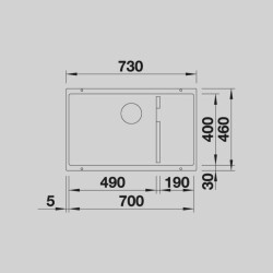 BlancoSubline700ULevelSilgranit™TezgahAltıEvye1.5GözDamlalıksızVolcanoGriGranitEviye(527354) - 2