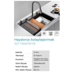 Crauf Dolce Vita 6370 Eviye Takım Füme Renk (530.2422.6370.24) - 3