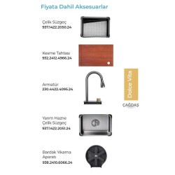 Crauf Dolce Vita 6370 Eviye Takım Füme Renk (530.2422.6370.24) - 4