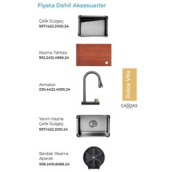Crauf Dolce Vita 6375 Eviye Takımı Füme Renk (530.2422.6375.24) - 3