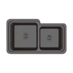 Crauf Lavello 3078 Pvd Füme Renk İkiz Eviye (537.1422.3078.24) - 1