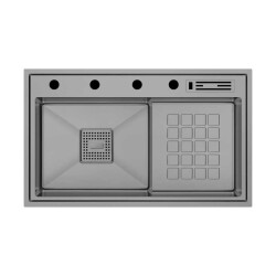 Crauf Lusso 1056 Eviye Takımı Mat Gri Renk (531.1425.1056.24) - 1