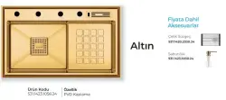 Crauf Lusso 1056 Pvd Eviye Takımı Altın Renk (531.1423.1056.24) - 2