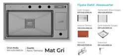 Crauf Lusso 1060 Eviye Takım Mat Gri Renk (531.1425.1060.24) - 2
