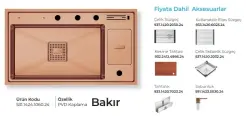 Crauf Lusso 1060 Pvd Eviye Takım Bakır Renk (531.1424.1060.24) - 2
