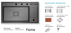 Crauf Lusso 1060 Pvd Eviye Takımı Füme Renk (531.1422.1060.24) - 2