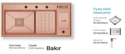 Crauf Lusso 1061 Pvd Eviye Takımı Bakır Renk (531.1424.1061.24) - 2