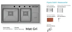 Crauf Lusso 1065 Eviye Takım Mat Gri Renk (537.1425.1065.24) - 2