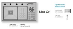 Crauf Lusso 1071 Eviye Takımı Mat Gri Renk (531.1425.1071.24) - 2