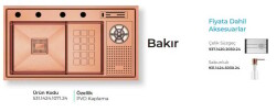 Crauf Lusso 1071 Pvd Eviye Takımı Bakır Renk (531.1424.1071.24) - 2