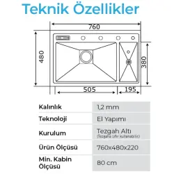 Crauf Lusso 1071 Pvd Eviye Takımı Bakır Renk (531.1424.1071.24) - 3