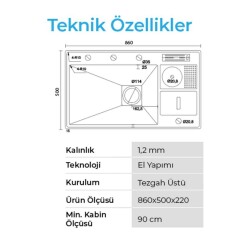 Crauf Lusso 1072 Pvd Eviye Takımı Füme Renk (531.1422.1072.24) - 3
