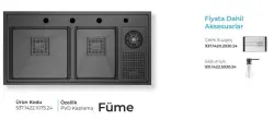Crauf Lusso 1075 Pvd Eviye Takımı Füme Renk (537.1422.1075.24) - 2