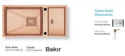 Crauf Lusso 1085 Pvd Eviye Takımı Bakır Renk (531.1424.1085.24) - 2