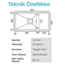 Crauf Lusso 1085 Pvd Eviye Takımı Bakır Renk (531.1424.1085.24) - 3