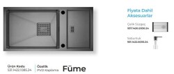 Crauf Lusso 1085 Pvd Eviye Takımı Füme Renk (531.1422.1085.24) - 2