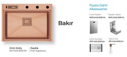 Crauf Lusso 6391 Pvd Eviye Takımı Bakır Renk (531.1424.6391.24) - 2