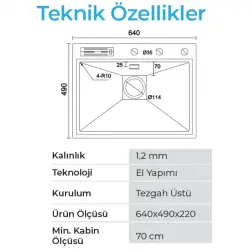 Crauf Lusso 6391 Pvd Eviye Takımı Bakır Renk (531.1424.6391.24) - 3