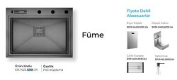 Crauf Lusso 6391 Pvd Eviye Takımı Füme Renk (531.1422.6391.24) - 2