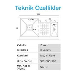 Crauf Lusso 6395 Pvd Eviye Takımı Bakır Renk (531.1424.6395.24) - 3
