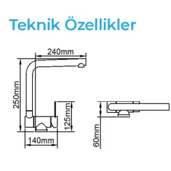 Crauf Pesce 4060 Pvd Füme Eviye Bataryası (230.4422.4060.24) - 2