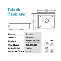 Crauf Poli 6301 Pvd Eviye Bakır Renk (530.2424.6301.24) - 2