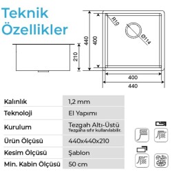 Crauf Stella 4444 Eviye Füme Renk (530.2422.4444.24) - 2