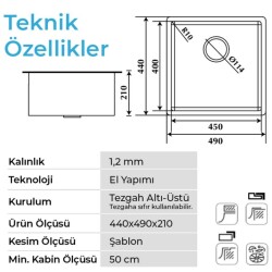Crauf Stella 4449 Eviye Inox Renk (530.2420.4449.24) - 2