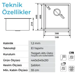 Crauf Stella 4454 Eviye Mat Gri Renk (530.2425.4454.24) - 2