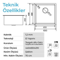 Crauf Stella 4465 Eviye Inox Renk (530.2420.4465.24) - 2