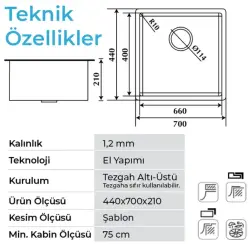 Crauf Stella 4470 Eviye Mat Gri Renk (530.2425.4470.24) - 2