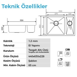 Crauf Stella 4563 İkiz Eviye Inox Renk (534.2420.4563.24) - 2