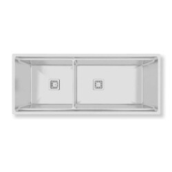 Crauf Vertice 2085 İkiz Eviye Inox Renk (537.1420.2085.24) - 1