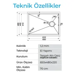 Crauf Vertice 4865 Pvd Eviye Altın Renk (530.1423.4865.24) - 2