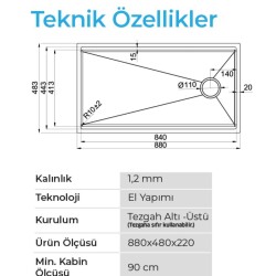 Crauf Vertice 4888 Eviye Füme Renk (530.1422.4888.24) - 2
