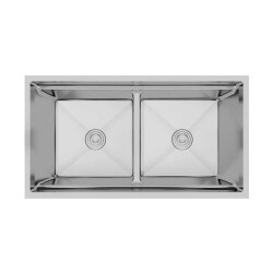 Crauf Vertice 4895 İkiz Eviye Mat Gri Renk (537.1425.4895.24) - 1