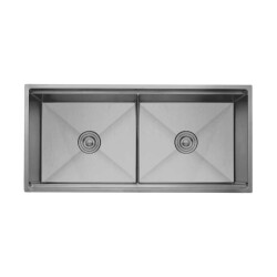 Crauf Vertice 4898A İkiz Eviye Mat Gri Renk (537.1425.4898.24) - 1
