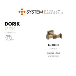 Dorik İkili Askılık Antik Sarı Renk (BA1036 012 ABM) - 2