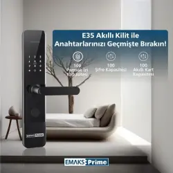 EmaksPrimeE35AkıllıKapıKilidiSiyah(EE.EKK.004.0001.R003) - 2