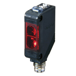 Fotoelektrik sensör dikdörten muhafaza kırmızı LED retroreflektörlü 4 m PNP Liht-ON/Dark-ON M8 4 pinli konnektör - 1
