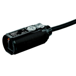 Fotoelektrik sensör M18 dişli silindirik plastik kırmızı LED cisimden yansımalı 100 mm PNP Liht-ON/Dark-ON 2 m kablo - 1