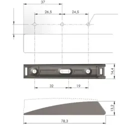 Italiana Ferramenta Kpush TECH 37mm Montaj Plakası Antrasit (57025040EE) - 2