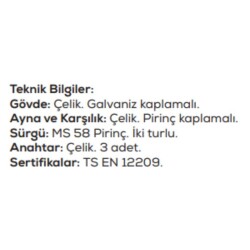 Kale 157-F Emniyet Kilidi Krom 2 Tur 3 Anahtarlı (727K) - 3