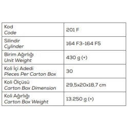 Kale 201/F Fiam Barelli Sürme Kapı Kilidi (860) - 2
