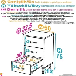 ModilaynSÖKE3'lü50cmÇekmeceÇokAmaçlıBanyo,MutfakDolabıBeyaz(103-B3Ç_B_50) - 4