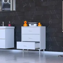 ModilaynSÖKE3'lü55cmÇekmeceÇokAmaçlıBanyo,MutfakDolabıBeyaz(103-B3Ç_B_55) - 1