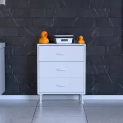 ModilaynSÖKE3'lü55cmÇekmeceÇokAmaçlıBanyo,MutfakDolabıBeyaz(103-B3Ç_B_55) - 2