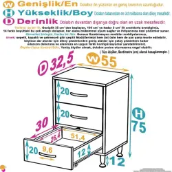 ModilaynSÖKE3'lü55cmÇekmeceÇokAmaçlıBanyo,MutfakDolabıBeyaz(103-B3Ç_B_55) - 4